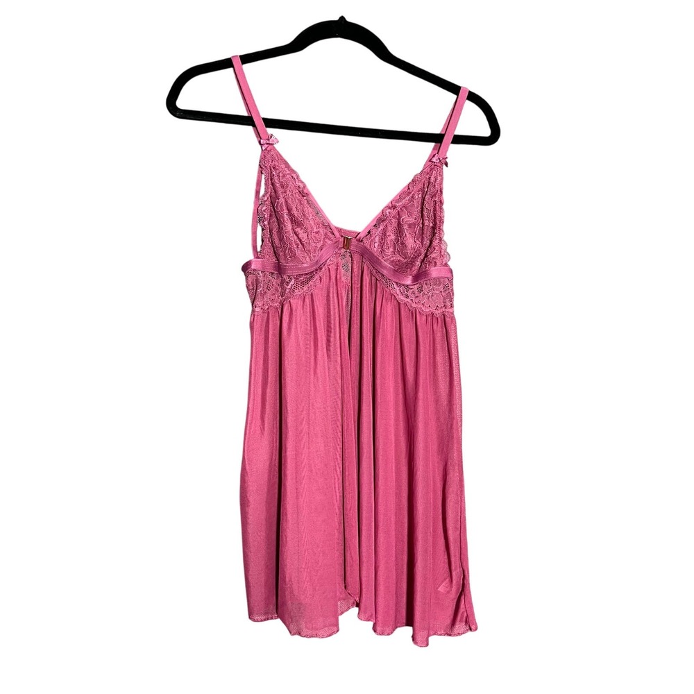 Women's Babydoll Lace Front Clasp Mauve Lingerie Size Large Intimates Sexy